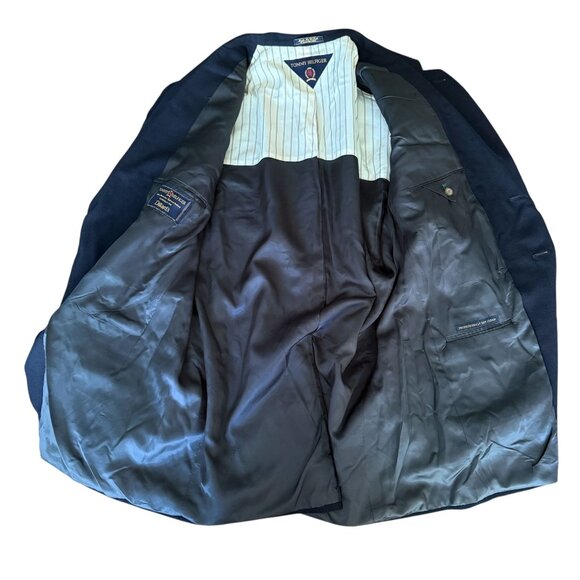 Vintage Tommy Hilfiger Mens Navy Blazer 46L Made In USA Classic Tailored Jacket - Picture 8 of 14